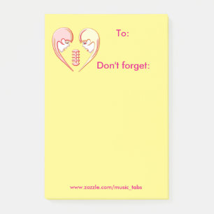 Girly BFF Karaoke Love Heart Post-it Notes