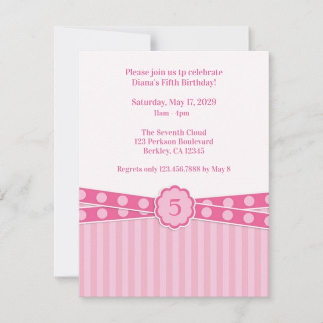 Girly Birthday Party Invitation (Front)