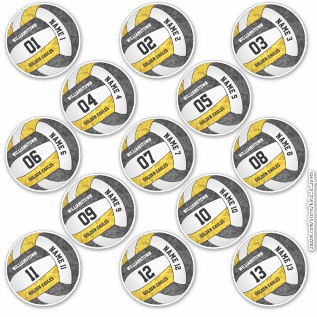 girly black gold volleyball players names custom (Front)
