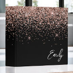 Girly Black Rose Gold Blush Pink Glitter Monogram Binder<br><div class="desc">Black and Rose Gold - Blush Pink Sparkle Glitter Script Monogram Name Binder. This makes the perfect sweet 16 birthday,  wedding,  bridal shower,  anniversary,  baby shower or bachelorette party gift for someone that loves glam luxury and chic styles.</div>