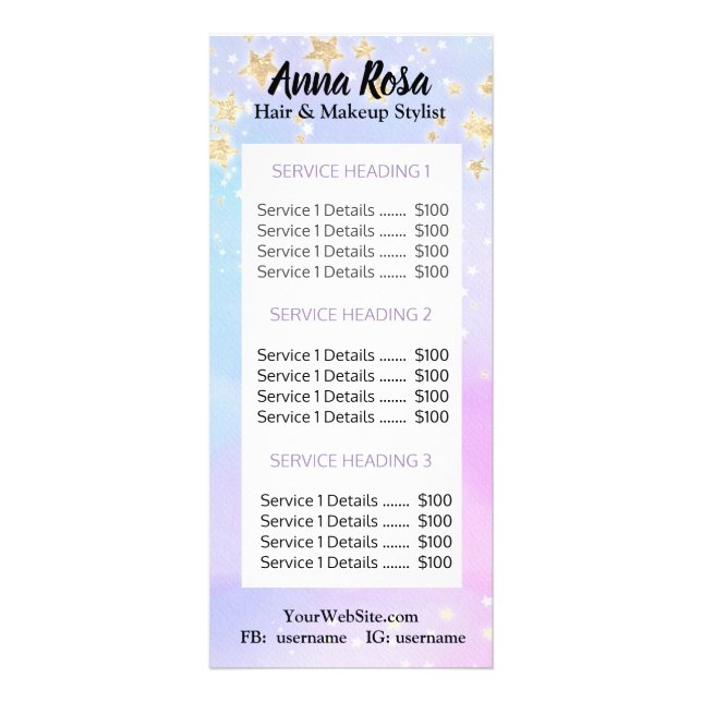 *~* Girly BLUE PINK Lashes Beauty Makeup  Glitter Rack Card (Front)