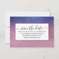 Girly Blue Pink Sparkly Glitter Ombre Gradient