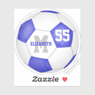 girly blue white personalized soccer