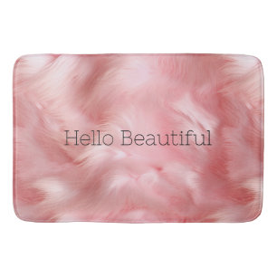 Girly Blush Pink Faux Fur Wrapping Paper Bath Mat
