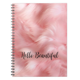 Girly Blush Pink Faux Fur Wrapping Paper Notebook