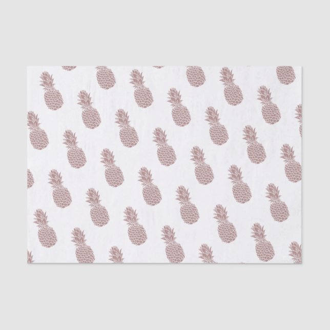 Girly Blush Pink Glitter Pineapple Pattern Tissue Paper (Front)