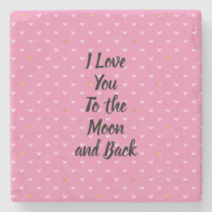 Girly Blush Pink Gold Hearts Stone Coaster