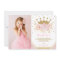 Girly Blush Pink Gold Princess Crown Birthday