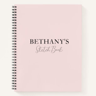 Girly Blush Pink Name Spiral Notebook