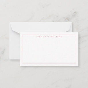 Girly Blush Pink Professional Formal Thin Border Card