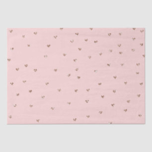 Girly Blush Pink Sparkle Glitter Hearts Tissue Paper