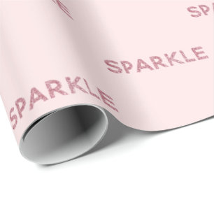 Girly Blush Pink Sparkle Glitter Quote   Wrapping Paper