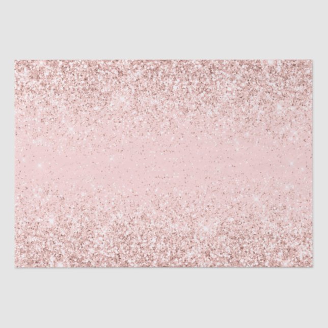 Girly Blush Pink Sparkle Glitter Tissue Paper (Front)