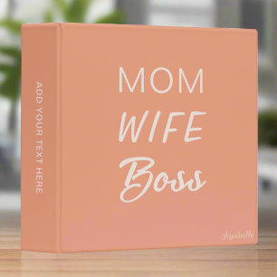 Girly Blush Pink Typography Mother Mom Gift  Binder