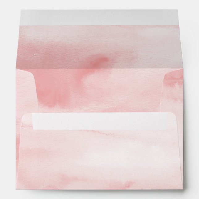 Girly Blush Pink Watercolor Envelope (Back (Bottom))