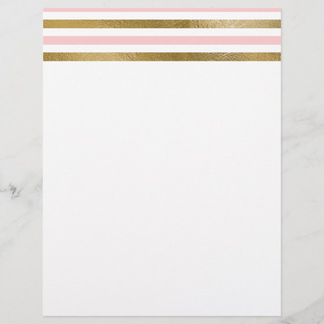 Girly Blush Pink, White and Gold Foil Pattern (Front)