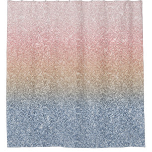 Girly Blush Rose Gold Blue Ombre Glitter Sparkles