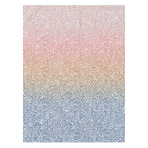 Girly Blush Rose Gold Blue Ombre Glitter Sparkles Tablecloth