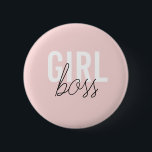 Girly blush typography script girl boss 2 inch round button<br><div class="desc">Girly blush typography script girl boss</div>