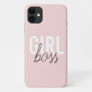 Girly blush typography script girl boss iPhone 11 case