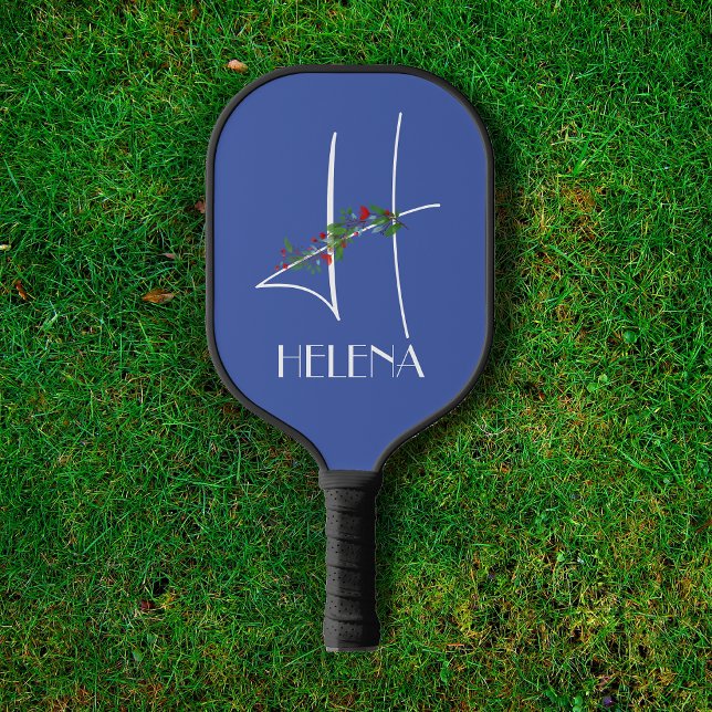 Girly boho watercolor initial H  Pickleball Paddle (Creator Uploaded)