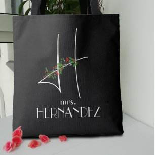Girly boho watercolor initial H  Tote Bag