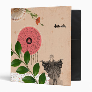 Girly Botanical Pink Rustic Vintage Personalized Binder