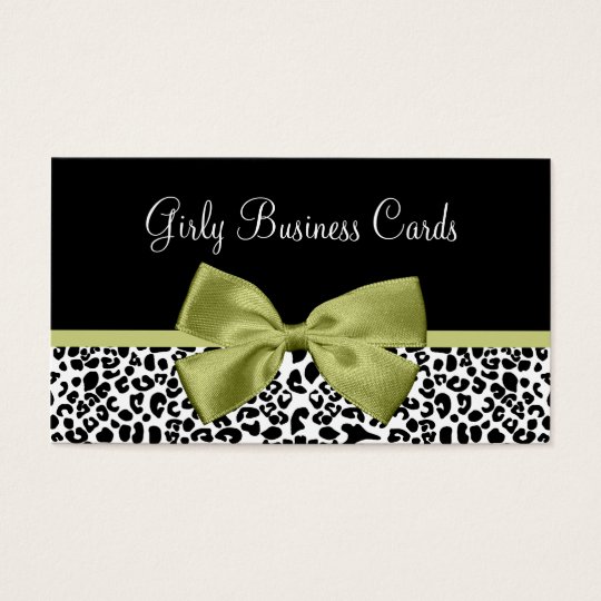 Girly Boutique Leopard Print Stylish Green Bow Business