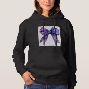 Girly Bow in Watercolor coquette Aesthetic purple Hoodie