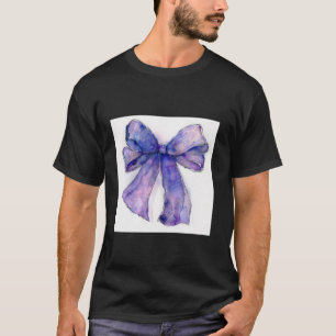Girly Bow in Watercolor coquette Aesthetic purple T-Shirt