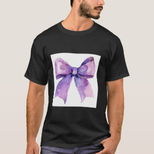 Girly Bow in Watercolor coquette Aesthetic purple T-Shirt