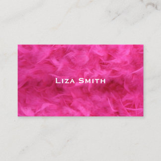 Girly Bright Pink Feather Sexy Business Card
