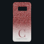 Girly Burgundy Pink Glitter Ombre Monogram Case-Mate Samsung Galaxy S8 Case<br><div class="desc">Personalized Girly Burgundy Pink Glitter Ombre Monogram Phone Case featuring trendy dark pink faux glitter and your custom monogram and name. Perfect for your luxury glitter aesthetic. To personalize further, please click the "customize further" link and use the design tool to modify the design. If you need assistance or matching...</div>