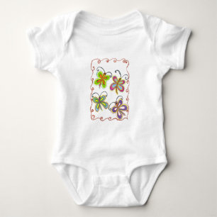 Girly Butterfly Baby Bodysuit