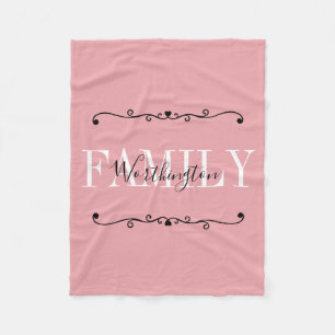 Girly Calligraphy words Name pink blush red Fleece Blanket