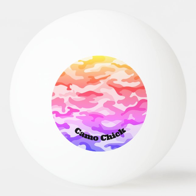 Girly Camouflage Pastels Monogram in Black | Ping Pong Ball (Front)