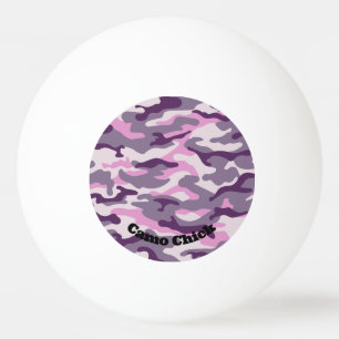 Girly Camouflage Pinks Monogram in Black   Ping Pong Ball