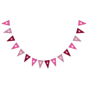 Girly Cartoonish Princesses Celebrates Bunting Flags