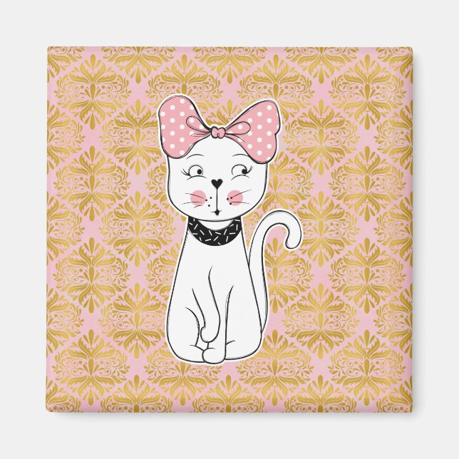 Girly Cat Magnet (Front)