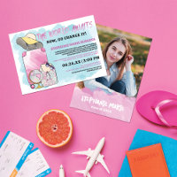 Girly Change the World Watercolor Photo Graduation
