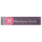 Girly Chevron Pattern with Monogram - Pink Purple