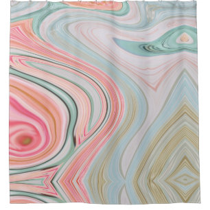 girly chic abstract mint pink swirls