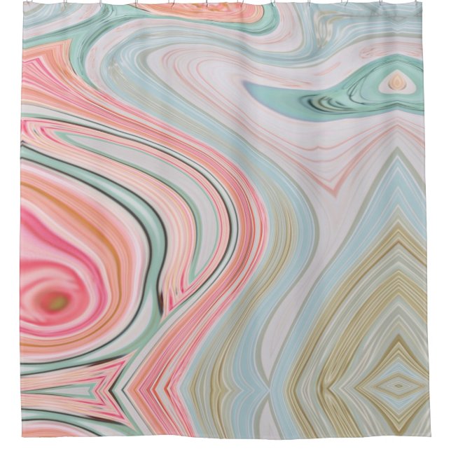 girly chic abstract mint pink swirls (Front)