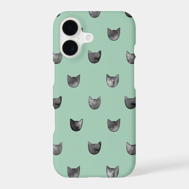 Girly Chic Cute Cat Pattern Green (Back)