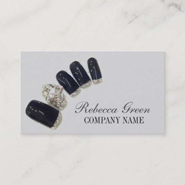 girly chic elegant manicure nails nail salon business card (Front)