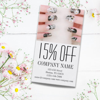 girly chic elegant manicure nails nail salon discount card