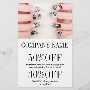 girly chic elegant manicure nails nail salon flyer