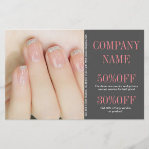 girly chic elegant manicure nails nail salon flyer