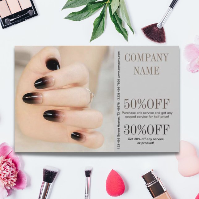 girly chic elegant manicure nails nail salon flyer (girly chic elegant manicure nails nail salon flyer)