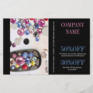 girly chic elegant manicure nails nail salon flyer